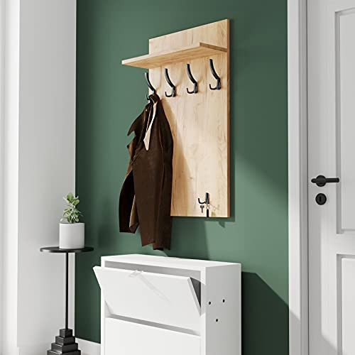 AKKE Garderobenpaneel Wandgarderobe Mit Ablage Wandpaneel Garderobe PVC Maxi Enigma 120cm x 60 cm