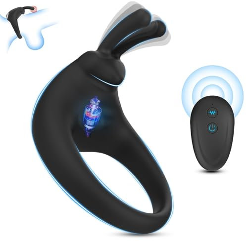 Stretchy Vibrating Cock Penis Ring Vibrators with 10 Vibration Modes, Male Couples Adult Sex Toys Toy, Men Male Pleasure Enhancing Ring Sex Toys4mens UK Toys4couples Men & Women