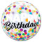 Qualatex 24908 Happy Birthday Bunte Punkte 55,9 cm Single Bubble Ballon