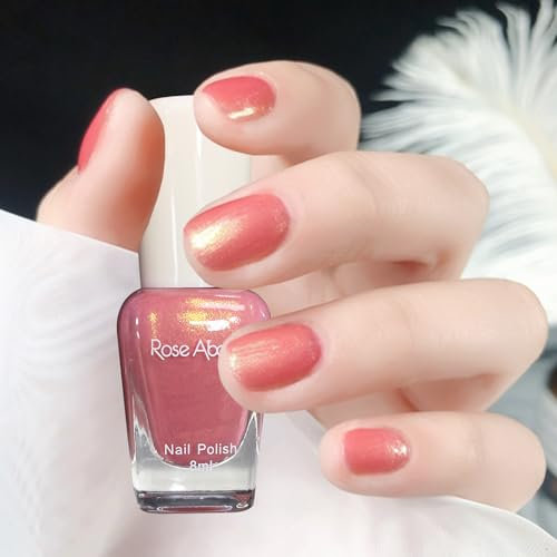 Colorful Gel Nail Polish color for girls gel polish for women girls gift with thin brush nail polish French White Long Lasting (22-Gold Glitter Pink)