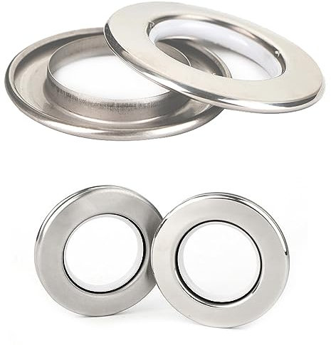 Kuasting Stainless Steel Curtain Grommets Eyelet Rings Round Metal Rings Inner Diameter 1-9/16 inch Roman Ring Grommet Curtains Set of 10 (10)