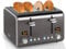 SEEDEEM 4 Slice Toaster, Stainless Steel Bread Toaster with 2 LCD Display, 7 Shade Settings, 1.4'' Extra Wide Slots Bagel Toaster with Cancel/Bagel/Defrost/Reheat Functions Dark Metallic