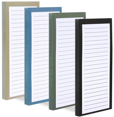 4 Pack Magnetic Notepads for Refrigerator, Notepad Grocery List Large Magnet Pad for Fridge,Full Magnet Back Design Magnetic Memo Pads for Grocery List, Shopping List, to-Do List(200 Sheets)