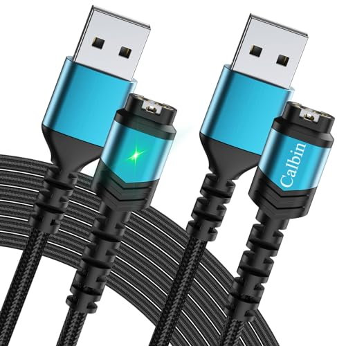 Confezione da 2 cavi di ricarica per smartwatch Garmin Fenix 5/6/7, Fenix 7, 7S, 7X Pro Sapphire, Forerunner 935 945 45 45S 245, Approach S10 S40 S60 X10, Venu, Vivoactive 3 4 4S, Vivomove 3 3S