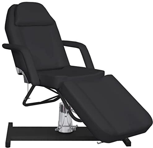 vidaXL Massagetisch Kosmetikliege Massageliege Kosmetikstuhl Beautyliege Therapieliege Massagebank Behandlungsliege Schwarz 180x62x(87-112) cm