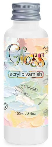 Gloss Varnish for Acrylic Painting,100ml Acrylic Varnish Gloss,Clear Varnish Keeps Paintings From Yellowing, Cracking, and Dust,Maintains Permanent Color(gloss)