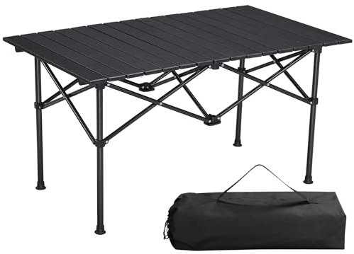 Navaris Table Camping Pliante Aluminium - Table de Camping Pliable légère 95 x 55 x 50 cm avec Sac pour intérieur extérieur Pique-Nique Barbecue Jardin Balcon Charge Max 60 kg