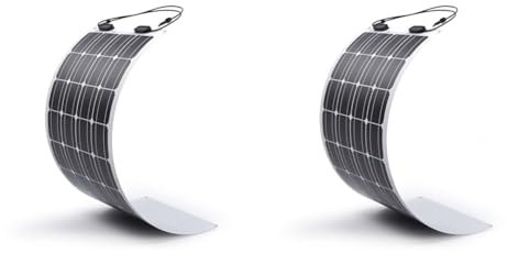 Renogy 100W 12V Flexibles Solarpanel Monokristalline Solarmodule Silizium Solarzelle Photovoltaik Folie für Wohnmobil, Camping, Boote, Camper und andere unebene Oberflächen (Packung mit 2)