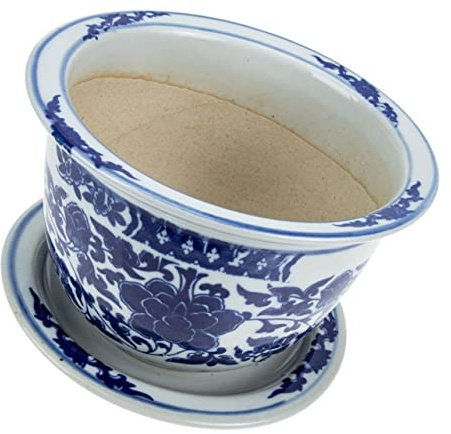 VANZACK Grande De Cerámica Blanca para Orquídeas Decoración De Interiores y Jardines