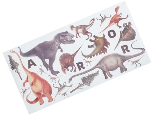 Veemoon Dinosaurier Wandsticker aus Pvc Selbstklebend Abwischbar und Spritzwassergeschützt für Kinderzimmer und Wohnzimmer 1 Bogen
