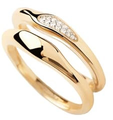P D PAOLA PdPaola Damen-Damenring 925er Silber Zirkonia M Gold 32027012