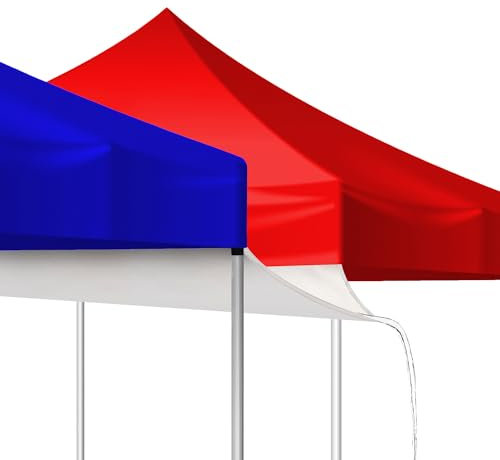 HolyMaji 2 Pcs Canopy Tent Rain Gutter Pop up Canopy Tent 10x10 Vinyl Gutter Replacement, Summer Outdoor Events Party Accessories (White 10'×10')