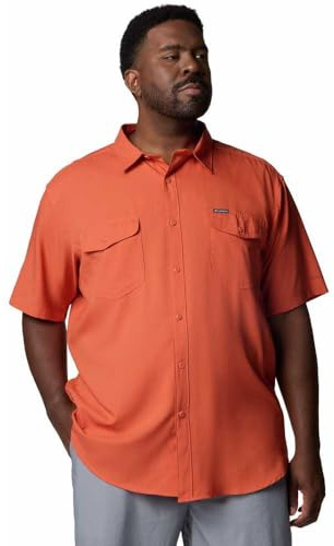Columbia Men's Utilizer 2 Solid Short Sleeve Shirt, Short Sleeve Shirt, Tuscan, M