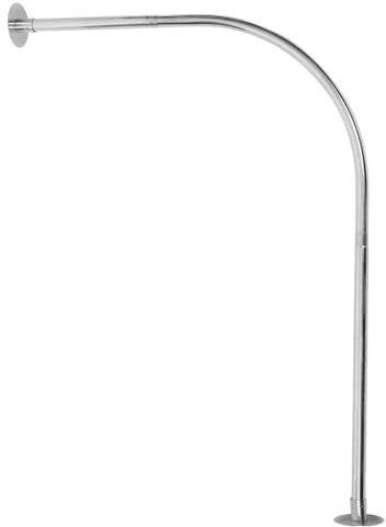 KONTONTY Gebogene Duschvorhangstange aus Edelstahl Teleskopstange 70-95cm Silber ohne Bohren Verstellbar für Badezimmer