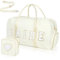 Brauttasche, Brautparty, Geschenke, 2 Stück, Hochzeit, Wochenendtasche, Bräutigam, Duffel, Chenille, Brieftasche mit Schuhfach, Junggesellinnenabschied, Geschenke für zukünftige Braut (weiß, Braut),