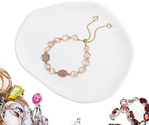 Gipsplatte, Fotografie-Requisiten aus Gips | Dekoratives Tablett DisplayTray,Display-Teller-Tablett, Foto-Requisiten-Tablett, Desktop-Ornament, unregelmäßige elliptische Requisiten für Ohrringe, Halsk