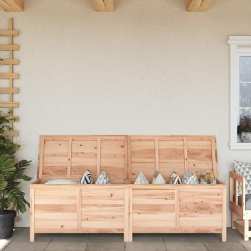 prissent Gartentruhe Hellbraun 198,5x50x56,5 cm Holz Auflagenbox Holz Sitztruhe Holz Gartenbox Holz Gartentruhe Holz Sitzbank Outdoor Gartentruhe Sitzbank Massivholz Tanne