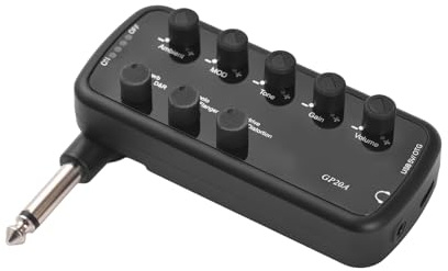 Solinder Ampere Gitarrenverstärker, Mini-Verstärker, tragbarer Kopfhörer-Gitarrenverstärker, Plug-and-Play für E-Gitarre, Musikinstrument, 3 integrierte Lautsprechersimulationen, OTG, interne Aufnahme