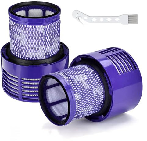 Laukowind V10 SV12 Filtro per Dyson, Filtri di Ricambio Lavabile per Aspirapolvere Dyson V10 SV12 Cyclone Series, V10 Absolute/Animal/Motorhead/Total Clean, Con Spazzolino di Pulizia, Part # 969082-01