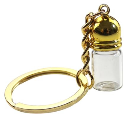 VALICLUD Lot de 2 porte-clés en forme de petites bouteilles en verre avec pendentif en verre - Petits bocaux en verre - Porte-clés à suspendre - Décoration à suspendre - Petite bouteille de parfum,