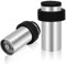 Door Stoppers, Heavy Duty Stainless Steel Door Stops, 2 Pack Floor Mounted Door Stopper with Rubber Bumper Top, 120mm Door Stop Indoor Outdoor, Doorstop for Heavy Door (Silver)