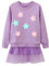 Dioshark Sweatshirt Mädchen Lila Langarm Baumwolle Pullover Stern Glitzer Pailletten Tüll Kleider Langarmshirt Weich Frühling Herbst Warm Pulli Casual Schule Kleidung für Kinder Alter 4-5 Jahre