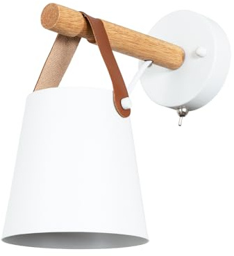 ARTE LAMP Wandleuchte Innen Rustikale Wandlampe für Schlafzimmer, Weiß, E27, dimmbar, 22 x 13 x 25 cm