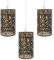 3 Pack of Industrial Metal Bulb Guard Drum Shaped Lampshades for Ceiling Pendant Lights, Indoor Easy Fit Wire Cages for Kitchen, Hallways (3 Pack Brushed Copper B6)