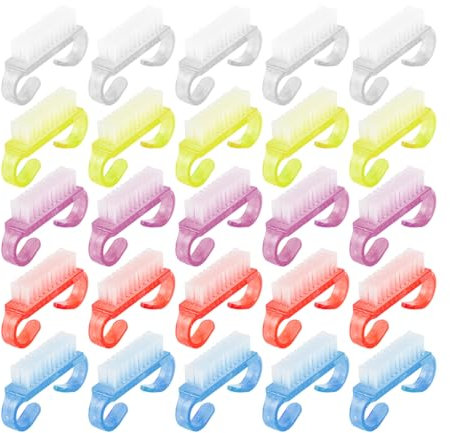 25 Piezas De Cepillos De Uñas, Herramientas De Manicura, Herramientas De Limpieza De Uñas, Cepillos De Limpieza De Plástico, Accesorios Para El Cuidado De Las Uñas