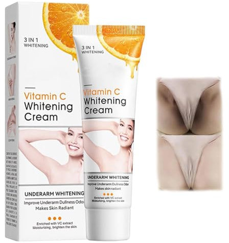 Intimate Area Whitening Cream - Vitamin C Dark Spot Remover Cream, Aufhellungscreme Intim Bleaching Creme, Bleichcreme Haut, Hautaufhellende Creme für Dunkle Haut Repariert und Stellt Aufhellung