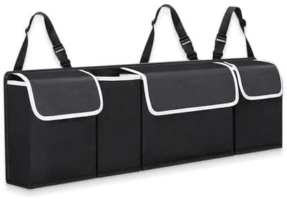 PAPEP Hängende Auto Kofferraum Organizer für VW T6 T5 Multivan/Caravelle/Transporter 2016-2023, Klett Kofferraum Taschen Kofferraumtasche Faltbar Wasserdicht Aufbewahren