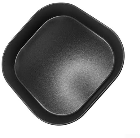 Homeponnew Teglia da forno professionale per friggitrice ad aria, quadrata, in carbonio, accessori da cucina, antiaderente, nera, 20 x 20 x 3,5 cm