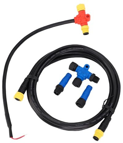 Cryfokt NMEA 2000 Starter Kit, 5pin Marine Grade Backbone Cables Drop Cables Tees Terminators Replacement for Lowrance Device, Network Starter Kit for Radios, GPS, Chartplotters