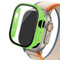 OBAEHH Boîtier en verre pour Apple Watch Ultra 2, 49mm, smar twatch PC, protecteur d'écran pare-chocs, couverture trempée, accessoires de bande série iwatch(Fluorescent 22,Ultra 49mm)