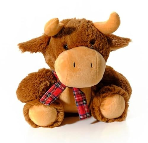 Kilts Wi Hae Scottish Highland Cow Plush Teddy With Tartan Scarf - 25cm