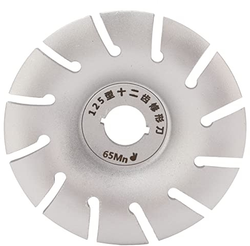 Disc de sculpture de bois Rouge de mise en forme 125 mm en acier inoxydable 12T Accessoire pour broyeur angle idéal pour le travail du bois et la décoration de meubles (Argent)