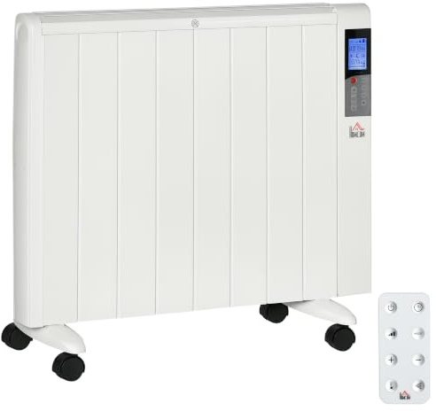 HOMCOM Stufetta Elettrica Basso Consumo Portatile 75x31x66.5 cm Bianco