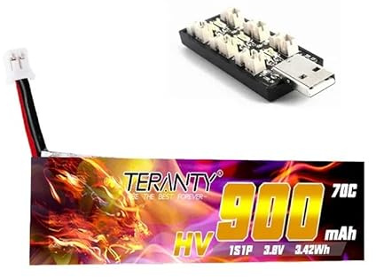 WZQOZSH Für TREANTY 1S 4,35V HV für Lipo-Akku 3,8V 900mAh 70C/140C mit Ladegerät für Emax für Tinyhawk King Kong Ldarc für TINY7 FPV-Drohne PH2.0 Stecker(1Pcs H4.35V)