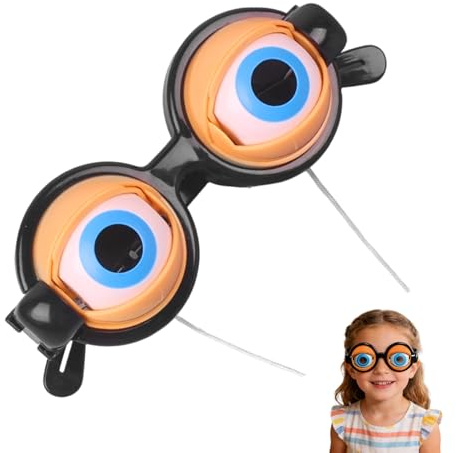 Generisch Funny Eyes Brille, Lustige Brille mit beweglichen Augen, Big Eye Wacky Party Brilles und Selfie Requisiten, Schrulliges Spielzeug für Halloween Streiche, Fotografie und Kostümpartys