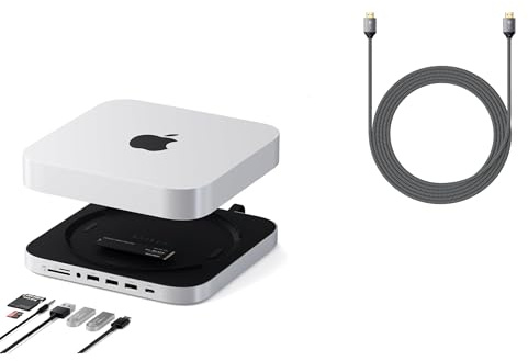 Satechi Mac mini Hub und Ständer mit NVMe SATA SSD Gehäuse und 8K HDMI Kabel Bundle