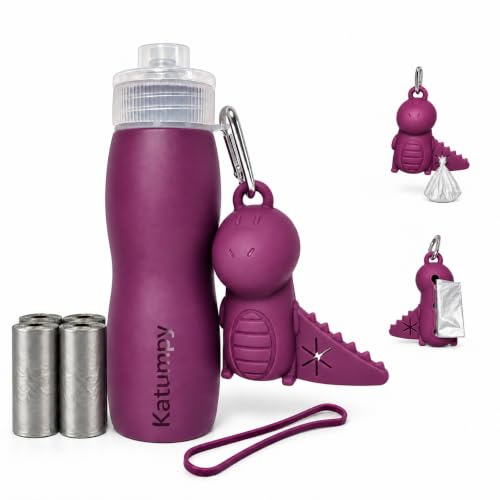 Botella Pipí Perro 400ml | Pack 7 Piezas Limpieza Paseo. Dispensador Bolsas. 4 Rollos Bolsas Caca Violeta. Soporte Bolsas Usadas