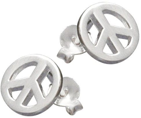 Vinani Ohrstecker Peace Love mattiert Sterling Silber 925 Ohrringe OPZ