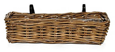 Ivyline Bprg46 46 cm en rotin Balcon Pot de Fleurs – Gris