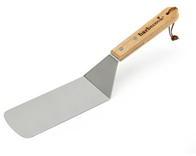 Fischwender gekrümmt 37cm aus Edelstahl, Griff aus Birkenholz - Grillzubehör Zubehör für Grills