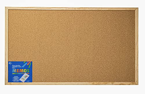 Tablón de anuncios de corcho para pared con Moldura Robusta (120x60 Cm) - Tablero de notas