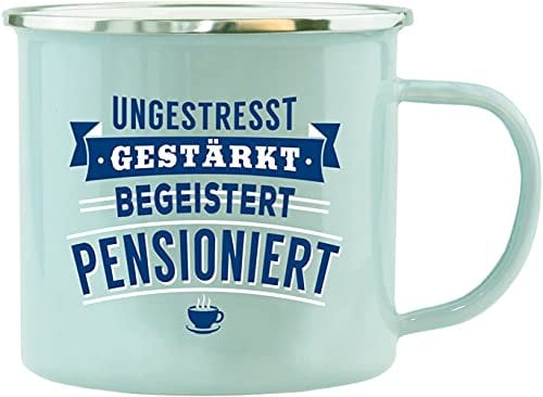History & Heraldry Echter Kerl - Emaille Becher Im Ruhestand, Pensioniert - individuelle und personalisierte Tasse mit Name und Spruch