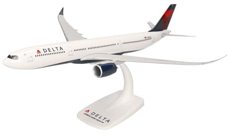 Herpa Modellflugzeug Airbus A330-900neo - Delta Air Lines, Maßstab 1:200 - Snap-Fit, Modellbau Flugzeug, Flugzeugmodell für Sammler und Bastler, Miniatur Deko, Steckmodell mit Standfuß aus Kunststoff