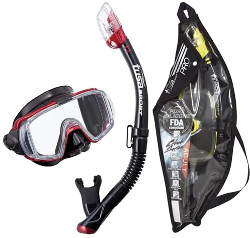 Tusa Visio - Schnorchel-Set tauch-Maske Tasche (Rot)