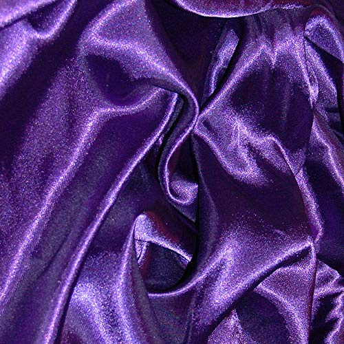 Silky Satin Dress Craft Fabric Plain Luxury Wedding Material 150cm. Wide. 20% Off When Selecting 3 or More Metres of Any one Given Colour. (DEEP Purple) (1m)