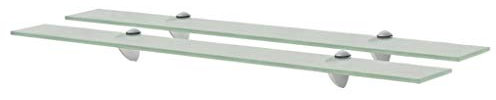 vidaXL 2X Regal Schwebend Wandregal Glasregal Glasboden Glasablage Badablage Wandablage Badregal Ablage Regale Bad Glas 80x20cm 8mm Mattiert